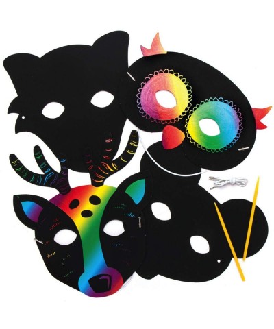 AX202 Woodland Animal Scratch Art Masks for Dress Up Play - Pack of 8 Magic Scratch Art and Craft Kits for Kids $18.41 Craft ...