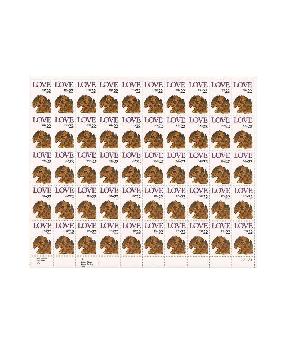 Love Dog Sheet of 50 x 22 Cent US Postage Stamps Scott 2202 $41.15 Collectible Postage Stamps