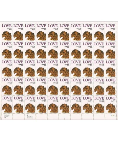 Love Dog Sheet of 50 x 22 Cent US Postage Stamps Scott 2202 $41.15 Collectible Postage Stamps