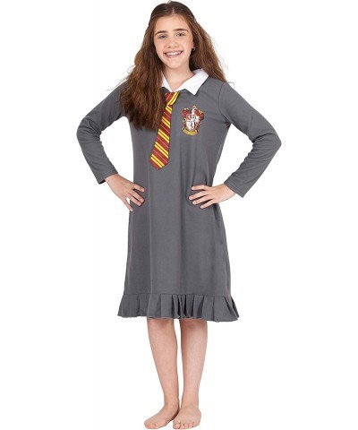 Harry Potter Pajama Girls Hermione Gryffindor Uniform With Tie Fleece Nightgown Costume $33.62 Kids' Costumes