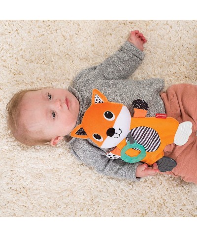 Cuddly Teether Fox Character 3 Textured Teething Places to Soothe Sore Gums BPA-Free Silicone Soft Fabric Textures to Explore...