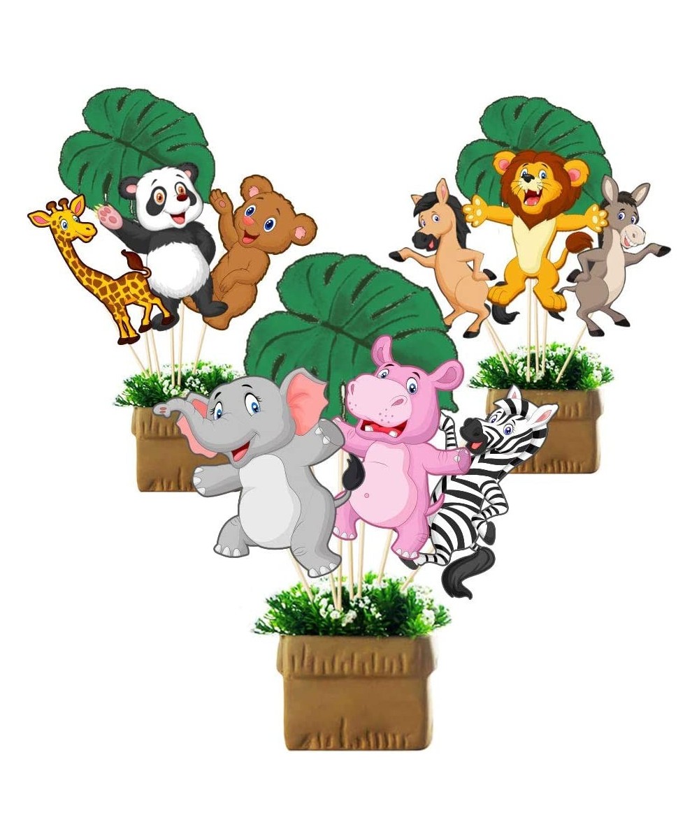 Jungle Animals Party Supplies Table Centerpiece Booth Topper Wild Jungle Animals Cutout Photo Props Stickers for Room Decorat...