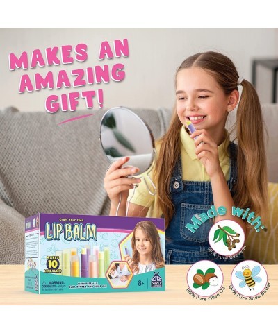 Kids Lip Balm Making Craft Kit with Natural Ingredients - Makes a Great Girls Lip Gloss Set - Great Birthday Gifts for 8 9 10...