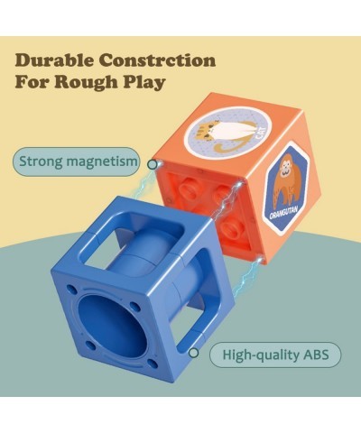 Marble Run Magnetic Stacking Blocks STEM Magnet Building Toy Set Includes 2 Cute Dolls for Imaginative Play Preschool Educati...