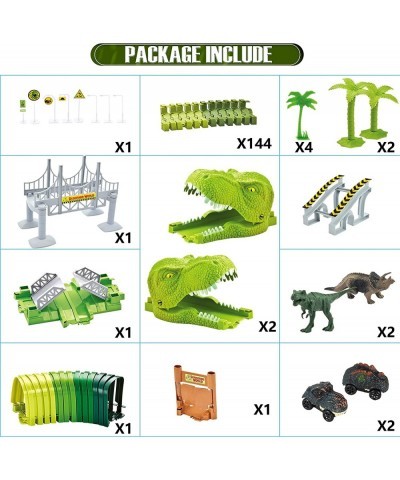 Dinosaurs Race Track Toy for Boys Girls Race Car Track for Kids Age 3-6 Dino Toys with 144 Flexible Track 2 LED Dinosaur Raci...