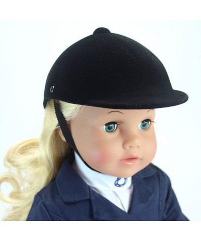 18 Inch Doll Hat Accessories Traditional Black Velvet English Style Riding Helmet with Strap Perfect for the 18 Inch American...