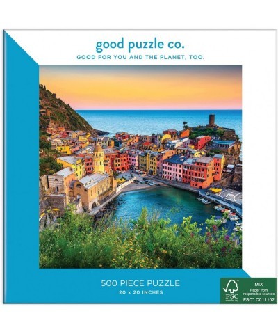 Cinque Terre 500 Piece Jigsaw Puzzle from Good Puzzle Co. - Beautiful Puzzles That Give Back to You and The Planet 100% Recyc...