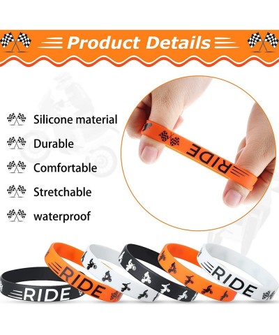 30 Pieces Dirt Bike Party Favors Rubber Bracelets Motocross Silicone Wristbands for Boys Birthday Motocross Game Party Suppli...