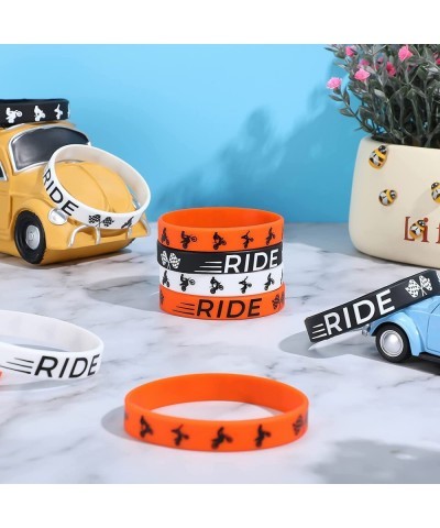 30 Pieces Dirt Bike Party Favors Rubber Bracelets Motocross Silicone Wristbands for Boys Birthday Motocross Game Party Suppli...