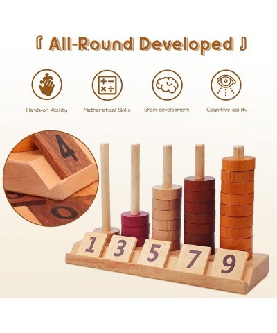 Montessori Toys for Toddlers Wooden Math Number Blocks Counting and Manipulative Toys Basic Math Game Preschool Learning Educ...