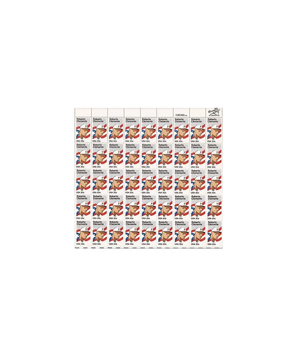 Roberto Clemente - 1984 Sheet of 50 Twenty Cent Stamps - Scott 2097 $42.63 Collectible Postage Stamps