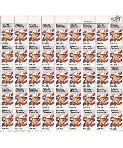 Roberto Clemente - 1984 Sheet of 50 Twenty Cent Stamps - Scott 2097 $42.63 Collectible Postage Stamps