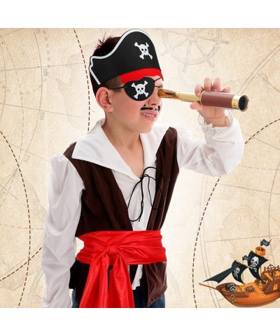 8 Pieces Pirate Costume Accessories Kids Pirate Hat Skull Eye Patch Eye Mask Black Pirate Costume Cape Long Sash Belt for Boy...