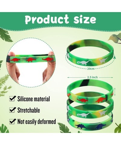 30 Pack Dinosaurs Silicone Wristbands Green Dinosaurs Wristband Bracelets Dinosaur Party Favors Bracelet Gifts Bag Stuffer fo...