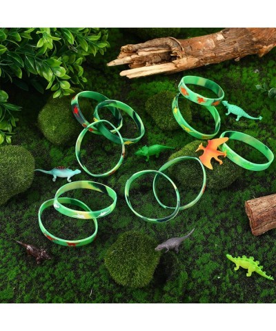 30 Pack Dinosaurs Silicone Wristbands Green Dinosaurs Wristband Bracelets Dinosaur Party Favors Bracelet Gifts Bag Stuffer fo...