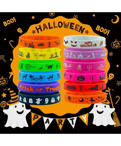 54Pc Kids Halloween Party Favors Slap Bracelets Rubber Wristbands Mochi Squishy Assorted Gifts for Kids Halloween Trick or Tr...