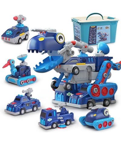 Take-Apart Robot Magnetic Vehicle Toy 5-in-1 Dinosaur Transform Car with Screwdriver Storage Box Kids Armored Fighting Vehicl...