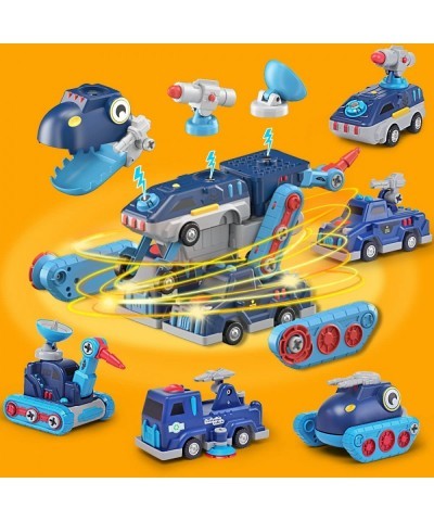 Take-Apart Robot Magnetic Vehicle Toy 5-in-1 Dinosaur Transform Car with Screwdriver Storage Box Kids Armored Fighting Vehicl...