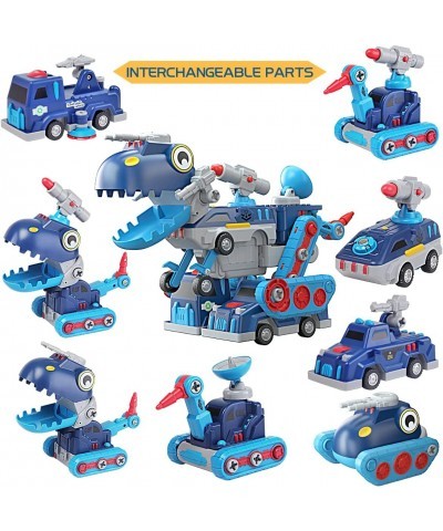 Take-Apart Robot Magnetic Vehicle Toy 5-in-1 Dinosaur Transform Car with Screwdriver Storage Box Kids Armored Fighting Vehicl...