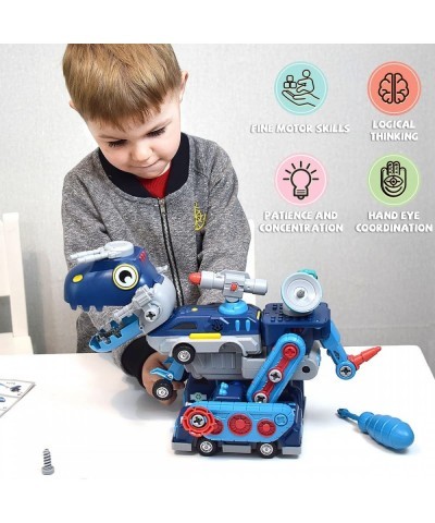 Take-Apart Robot Magnetic Vehicle Toy 5-in-1 Dinosaur Transform Car with Screwdriver Storage Box Kids Armored Fighting Vehicl...