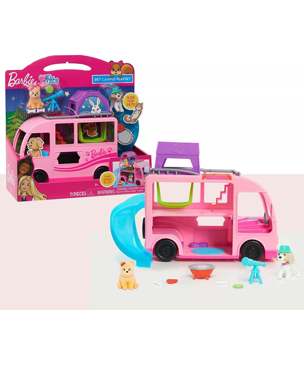 Barbie Pet Camper 11-Pieces Toy Figures and Playset Kids Toys for Ages 3 Up Pink $23.96 Doll Playsets