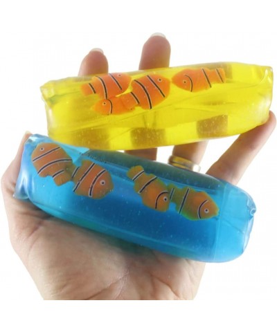 2 Clownfish Sealife Animal Water Trick Snake Filled - Stress Toy - Slippery Tricky Wiggly Wiggler Tube - Squishy Wiggler Sens...