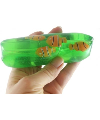 2 Clownfish Sealife Animal Water Trick Snake Filled - Stress Toy - Slippery Tricky Wiggly Wiggler Tube - Squishy Wiggler Sens...