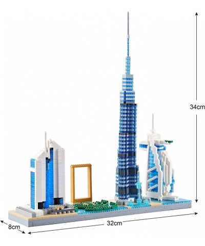 Architecture Skyline Collection Micro Mini Blocks Set Dubai Skylines Building Model Kit Toy Gift for Adults and Kids 2545 Pie...