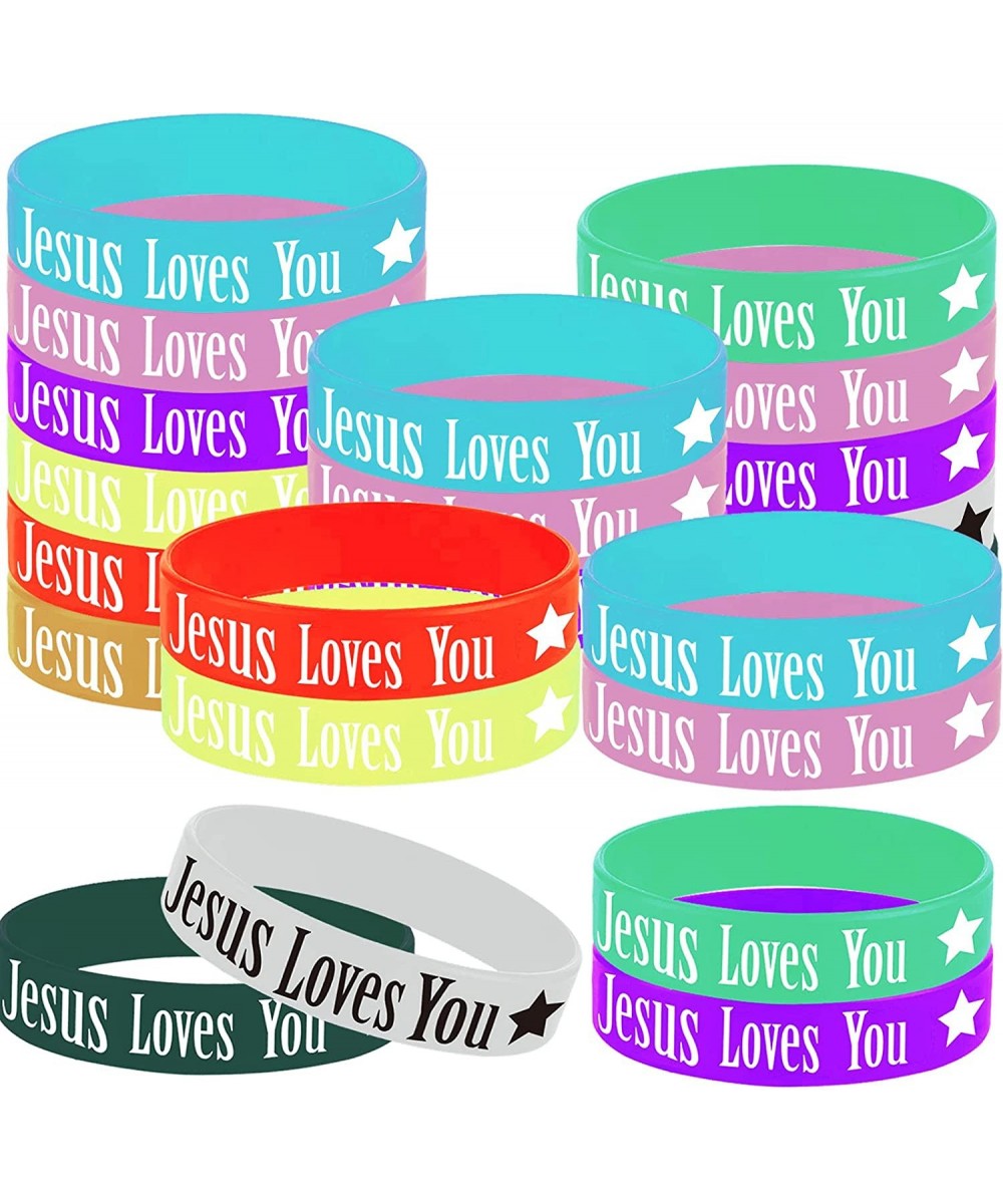 36PCS Jesus Loves You Rubber Bracelets Christian Religious Jesus Loves You Party Party Supplies Decorations Gifts Prize Goodi...