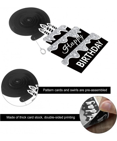 30Pcs Black White Silver Birthday Hanging Swirls Decorations for Women Men Black White Happy Birthday Foil Swirl Party Suppli...