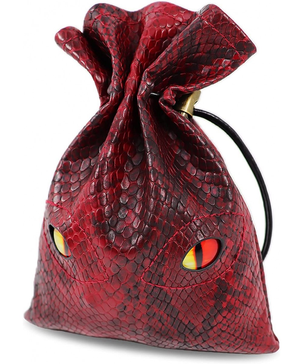 Dice Bag Can Hold 6 Dice Sets Glow in The Dark Eyes Large Dragon D and D Dice Storage Bag for DND Board Games Red Fiery Drago...