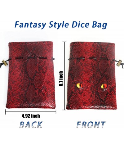 Dice Bag Can Hold 6 Dice Sets Glow in The Dark Eyes Large Dragon D and D Dice Storage Bag for DND Board Games Red Fiery Drago...