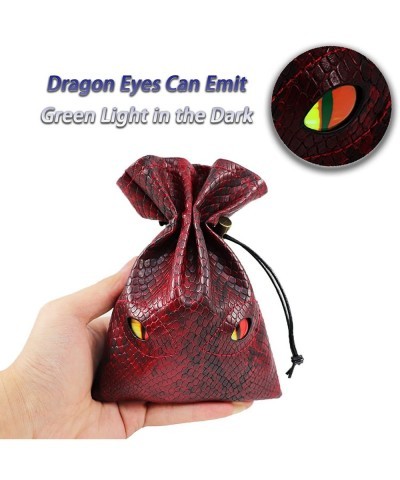 Dice Bag Can Hold 6 Dice Sets Glow in The Dark Eyes Large Dragon D and D Dice Storage Bag for DND Board Games Red Fiery Drago...