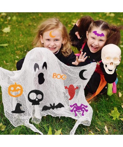 Halloween Foam Stickers - 500Pcs Glitter Foam Stickers Halloween Self-Adhesive Craft Stickers with Pumpkin Ghost Design for H...