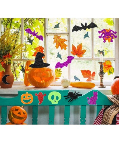 Halloween Foam Stickers - 500Pcs Glitter Foam Stickers Halloween Self-Adhesive Craft Stickers with Pumpkin Ghost Design for H...