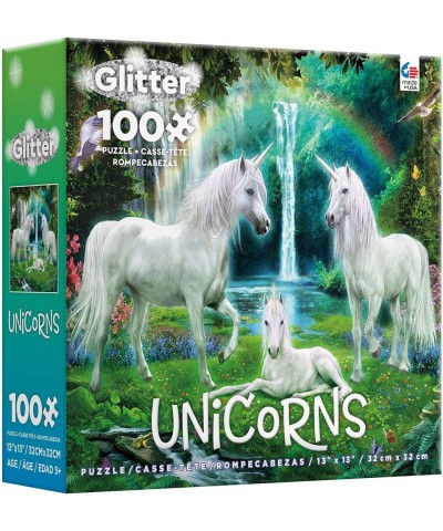 Unicorns Glitter -Rainbow Unicorn Family - 100 Piece Jigsaw Puzzle $22.03 Jigsaw Puzzles