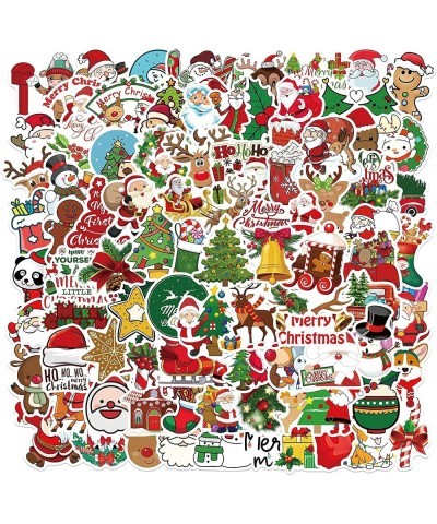 100Pcs/Pack Christmas Stickers Waterproof Cute Vinyl Stickers for Christmas Decoration Cute Santa Stickers Aesthetic Water Bo...