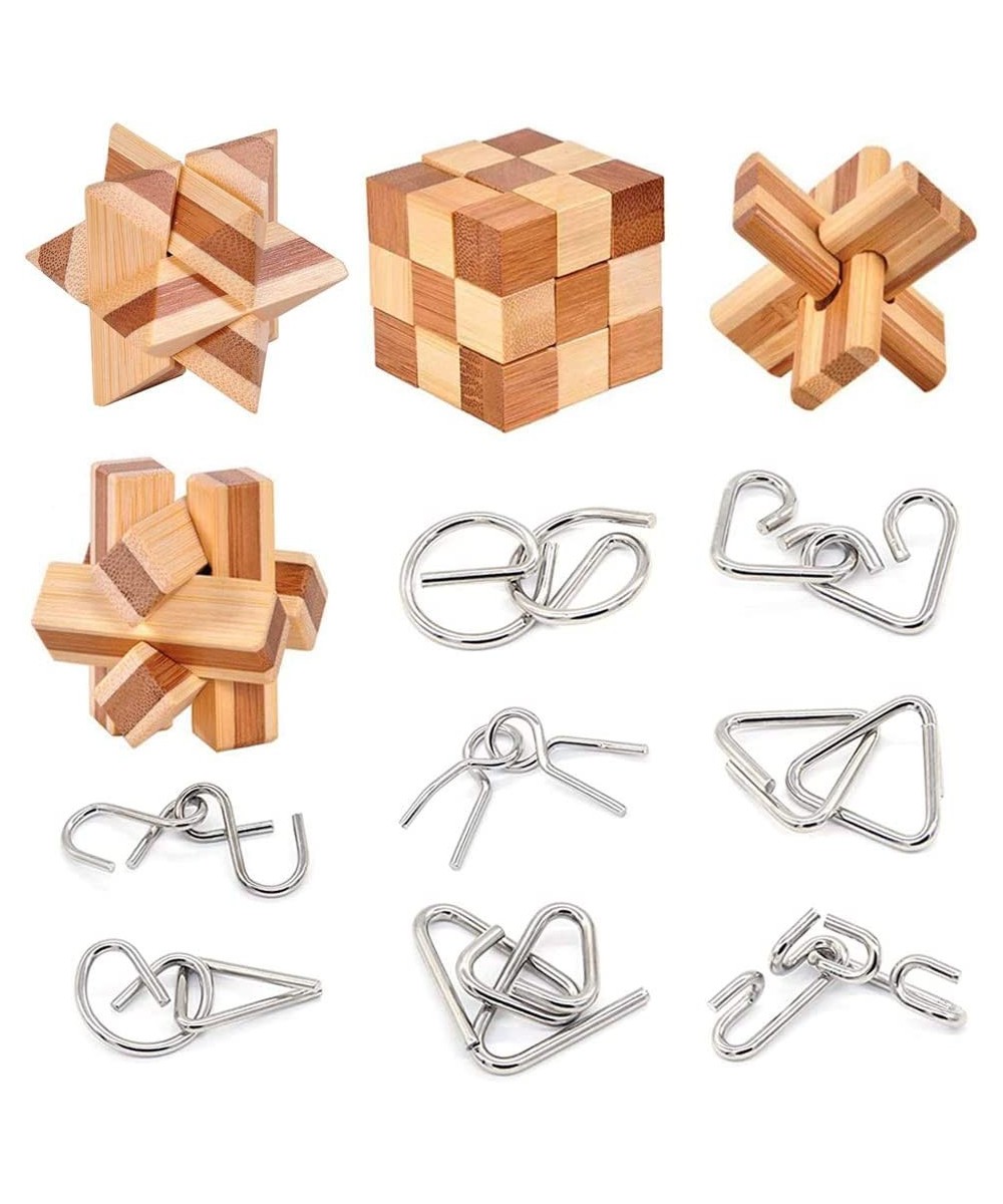 Bamboo 3D Puzzle Metal Brain Teasers Puzzles Mind Game Toys Set for Teens and Adults Pack of 12pcs $41.17 Brain Teaser Puzzles