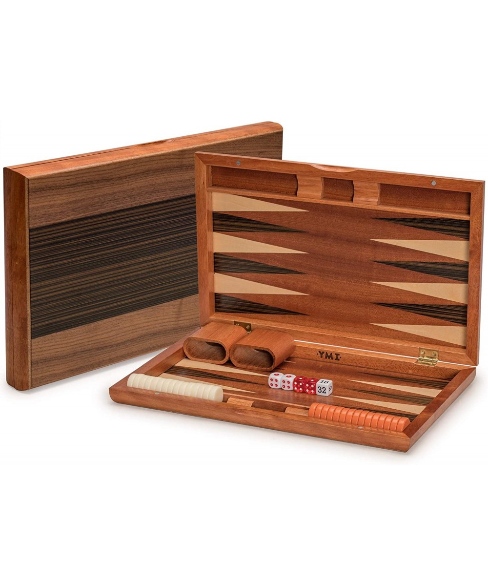 Wooden Inlaid Backgammon Game Set - Pasadena - Classic Strategy Board Game Set with Acrylic Playing Pieces & Wooden Dice Cups...