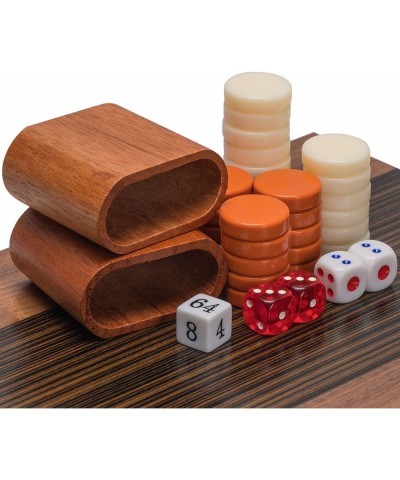 Wooden Inlaid Backgammon Game Set - Pasadena - Classic Strategy Board Game Set with Acrylic Playing Pieces & Wooden Dice Cups...