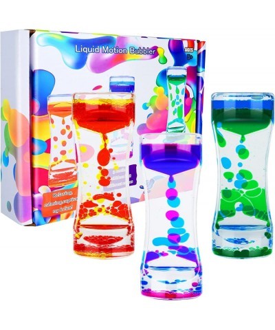 Liquid Motion Bubbler for Kids Adults Sensory Toys (3-Pack) Fidget Timer Liquid Toy Autism Toy Oil Water Desk Toy Anxiety Toy...