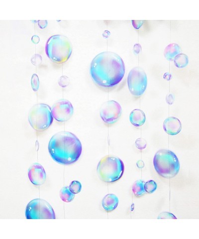 Little Mermaid Party Decoration Puple Blue Bubble Garlands Transparent Hanging Bubbles Streamer Banner Backdrop Ocean Under T...