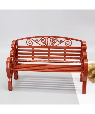 1:6 Scale Dollhouse Miniature Fairy Garden Bench Plastic Village Park Couch for Doll Accessories Decor Set of 2 Brown $26.53 ...