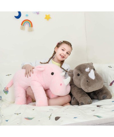 Giant Rhino Stuffed Animals Throw Pillow - Big Rhino Plush Toy Cute Soft Gift for Boy Girl Kids Gray 24 Inches $49.60 Kids' P...