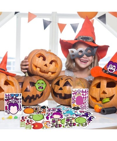 Halloween Party Favors Stickers for Kids - 28 Sheets Halloween Make Your Own Face Stickers for Kids Toddlers Halloween Activi...