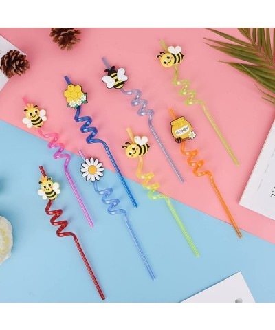 24 Reusable Bee Party Favors Straws for Bee Themed Party Supplies Goodie Gifts for Kids Birthday Party Supplies Bee Birthday ...