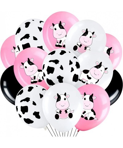 48 Pieces Cow Party Latex Balloons Decorations Pink White Black Cow Print Balloon Colorful Funny Animal Pattern Decor for Chi...