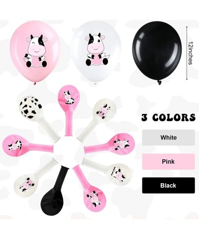 48 Pieces Cow Party Latex Balloons Decorations Pink White Black Cow Print Balloon Colorful Funny Animal Pattern Decor for Chi...