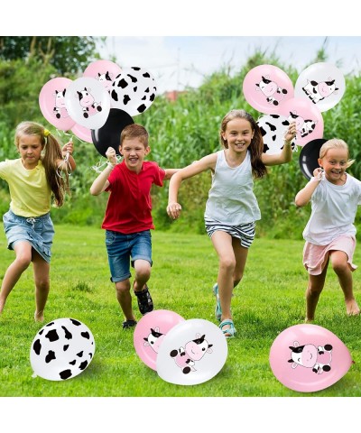 48 Pieces Cow Party Latex Balloons Decorations Pink White Black Cow Print Balloon Colorful Funny Animal Pattern Decor for Chi...