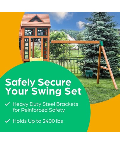 2 Pack Swing Set Brackets – Premium Heavy Duty Steel A-Frame Bracket w/ Hardware - Includes Wood Screws & Washers $62.72 Play...